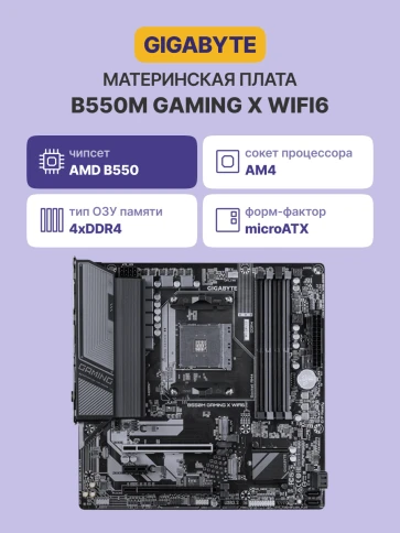 GIGABYTE B550M GAMING X WIFI6 фото 2