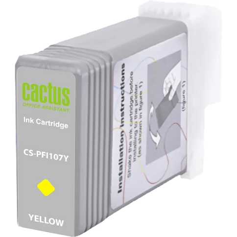 Картридж струйный Cactus CS-PFI107Y желтый (130мл) для Canon IP iPF фото 2