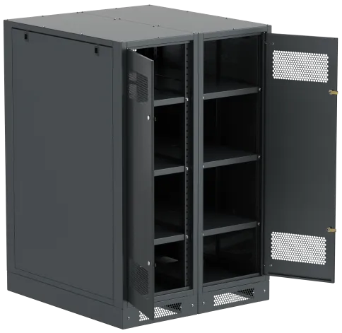 ITK LINEA B Шкаф (пустой) 1350х900мм дверь двуст. мет. чер. фото 1