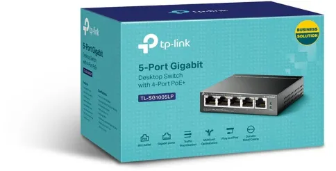 Коммутатор/ 5-port Gigabit unmanaged switch with 4 PoE + ports, metal фото 3