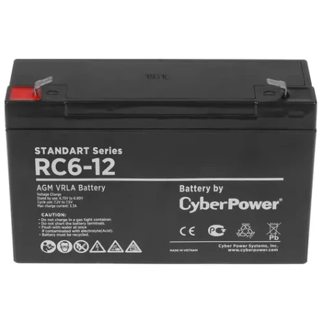 Аккумуляторная батарея SS CyberPower RC 6-12 / 6 В 12 Ач фото 1