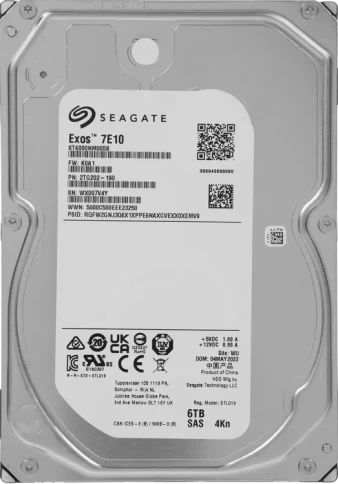 Жесткий диск/ HDD Seagate SAS 6Tb Exos 7E10 7200 12Gb/s 256Mb  (clean фото 1