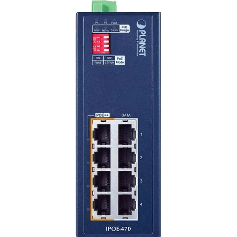 Инжектор/ PLANET IPOE-470 IP30 Industrial 4-port 10/100/1000T 95W 802.3bt PoE++... фото 2