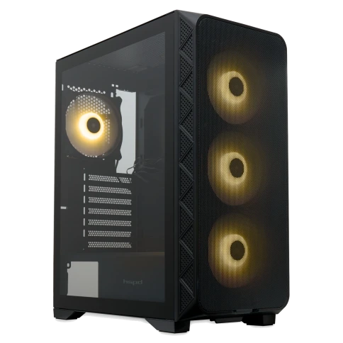 Корпус без блока питания/ Case HSPD M521, Mesh Mid Tower, Black, slide фото 1