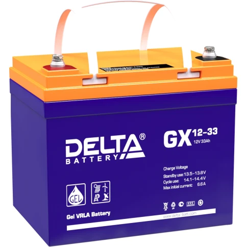 Батарея DELTA серия GX, GX 12-33, напряжение 12В, емкость 33Ач... фото 1