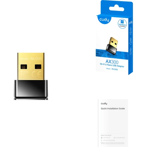 Адаптер Wi-Fi/ AX300 Wi-Fi 6 USB Adapter, Mini Size, 286Mbps... фото 3