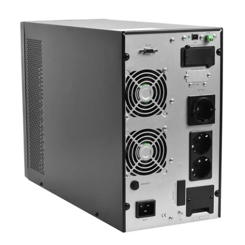 ИБП POWERMAN Online 2000 plus, LCD, двойного преобразования, 2000ВА, 1800Вт, 2 евророзетки с резервным питанием, USB, RS232, слот SNMP, разъем EPO, внешний блок батарей (в комплект не входит), 191 х 460 х 337 мм., 10.5 кг./ UPS POWERMAN Online 2000 plus, фото 3
