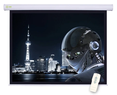 Экран Cactus 124.5x221см Motoscreen CS-PSM-124x221 16:9 настенно-потолочный рулонный (моторизованный привод) фото 1