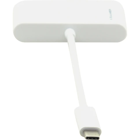 Переходник USB 3.1 тип C вилка на HDMI розетку, USB 3.0 розетку и розе фото 2