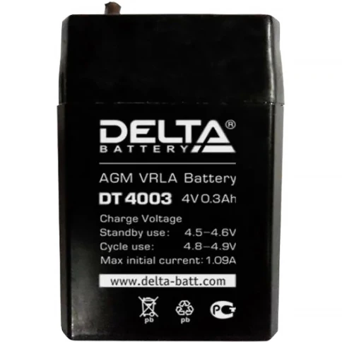 Батарея DELTA серия DT, DT 4003, напряжение 4В, емкость 0.3Ач... фото 2