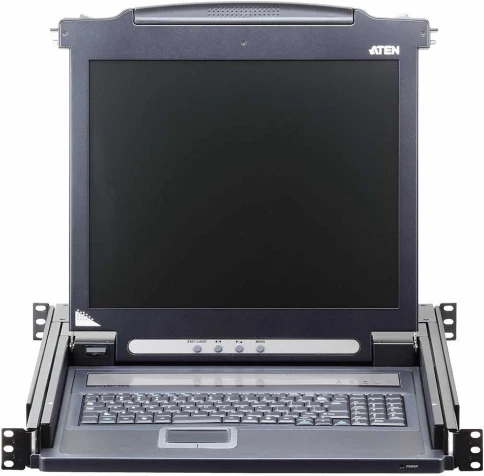 ЖК-монитор 17" с клавиатурой, выдвижной, 1U, RAL 7021/ Console with LC фото 2