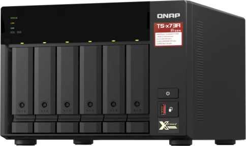 Сетевое хранилище без дисков/ SMB QNAP TS-673A-8G NAS, 6 trays 3,5"/2, фото 4