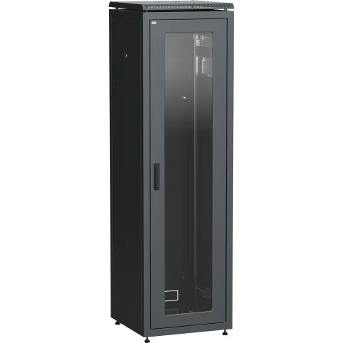 Шкаф сетевой 19" LINEA N 38U 600х800 мм стеклянная передняя дверь черн фото 1