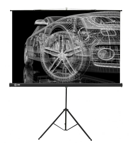 Экран Cactus 124.5x221см Triscreen CS-PST-124x221 16:9 напольный рулонный черный фото 1