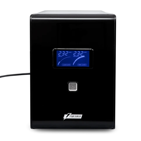 ИБП POWERMAN Smart Sine 2000, LCD, линейно-интерактивный, 2000ВА, 1400Вт,  4 евророзетки с резервным питанием, USB, батарея 12В 9Ач 2 шт., 380мм х 158мм х 198мм, 12.7 кг./ UPS POWERMAN Smart Sine 2000, LCD, line-interactive, 2000VA, 1400W, 4 eurosockets w фото 1