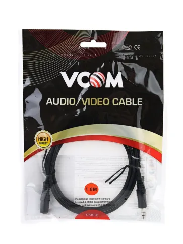 VCOM mini jack 3.5 mm (m) - mini jack 3.5 mm (f) 1.8м фото 3