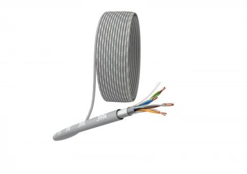 Кабель информационный F/UTP категория 5е 4x2x24AWG(0,50мм) 305м (медь) PVC solid серый ЭРА фото 1