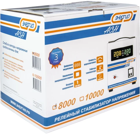 Стабилизатор  АСН- 8000  ЭНЕРГИЯ с цифр. дисплеем/ Stabilizer ASN-8000 фото 9