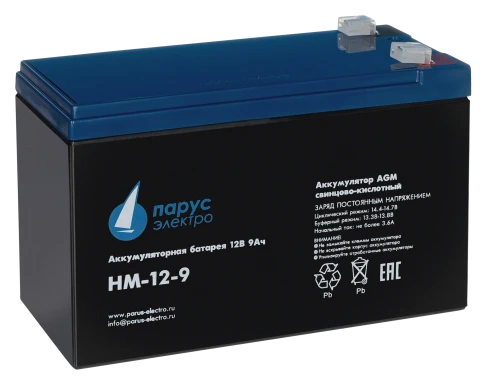 Battery Parus Electro, HM-12-9, 12V, 9Ah фото 3