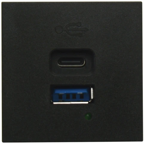 Donel USB зарядное устройство, 3A , 65W, Type A + C, 2 мод., черн. мат фото 1