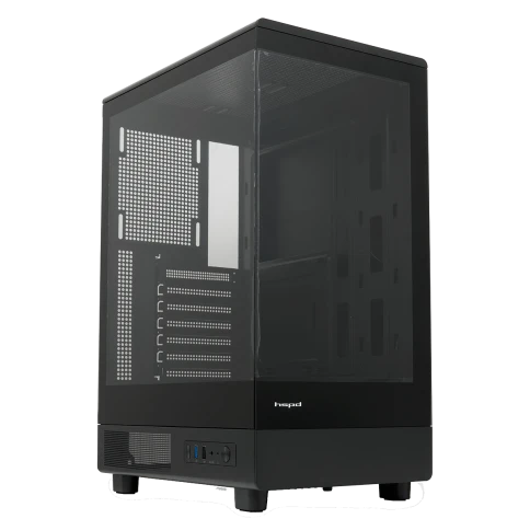 Корпус без блока питания/ Case HSPD F510, Panoramic Mid Tower, Black, фото 1