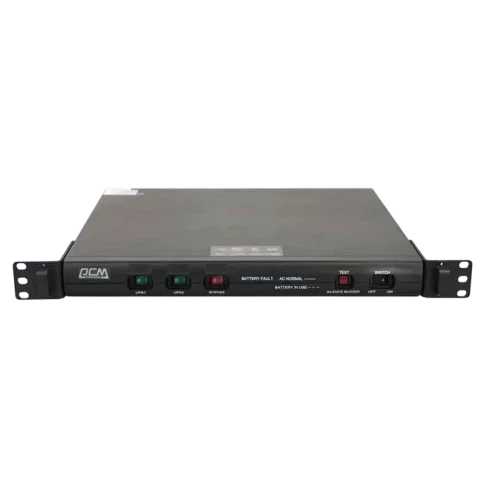 ИБП KIN-600AP, RackMount, линейно-интерактивный, 600 ВA, 480 Вт, вход IEC320 C14, 4 розетки IEC320 C13 с резервным питанием,  1 розетка IEC320 C13 с фильтрацией, USB, RS-232, защита RJ45, PF 0.8, ШхГхВ 377х362х44мм, 9.4 кг/ Powercom KIN-600AP RM USB фото 1