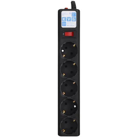 Фильтр-удлинитель/ Power Cube 10.0 m 5 outlets (Black graffite) 10A / фото 2