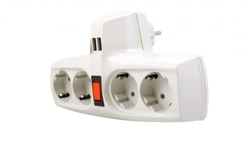 Разветвитель/ Разветвитель ZIS Pilot T USB, 4 розетки (евро с заземлен фото 4