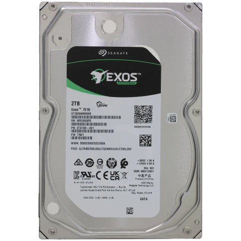 Жесткий диск/ HDD Seagate Exos 7E8 SATA 2Tb 7200 6Gb/s 256Mb 1 year wa фото 5