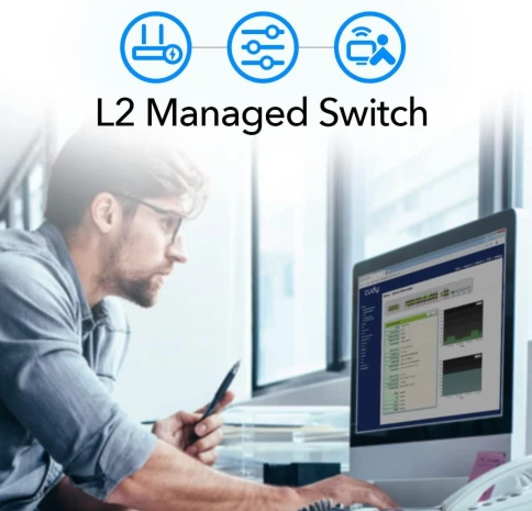 Коммутатор/ 24-Port Layer 2 Managed Gigabit PoE+ Switch with 4... фото 5