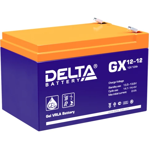 Батарея DELTA серия GX, GX 12-12, напряжение 12В, емкость 12Ач... фото 1