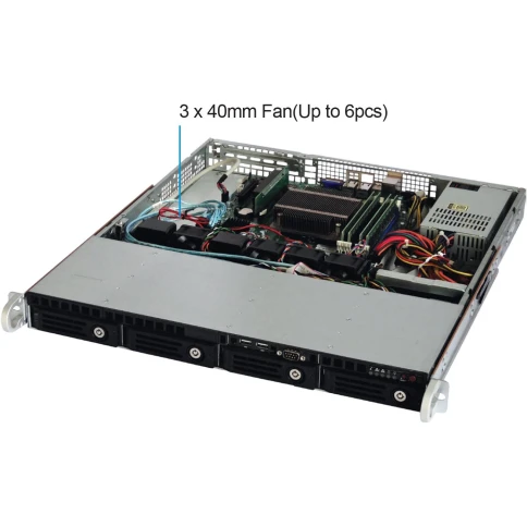 Серверный корпус/ 1U chassis; Mini-ITX, Micro-ATX, ATX MBs; 4 x 3.5" S фото 4