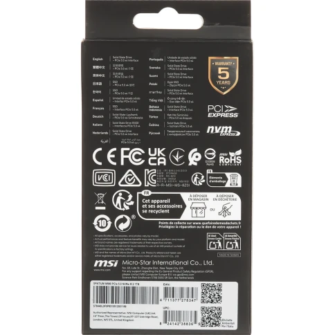 MSI SSD SPATIUM M560, 1000GB, M.2(22x80mm), NVMe, PCIe 5.0 x4,... фото 7