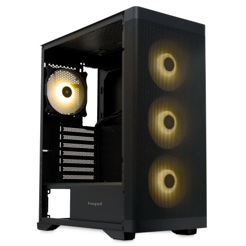 Корпус без блока питания/ Case HSPD M520, Mesh Mid Tower, Black, slide фото 2