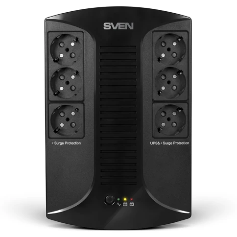 ИБП SVEN UP-L1000E, линейно-интерактивный, AVR, 1000ВА, 510Вт, 6 евро розеток... фото 2