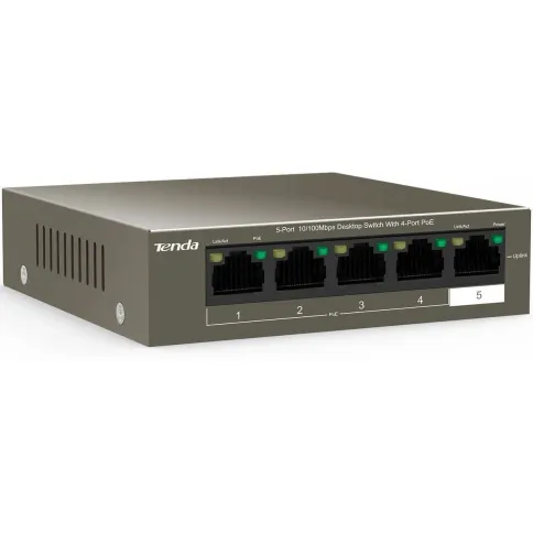 Коммутатор/ Tenda TEF1105P-4-38W 5-Port 10/100Mbps Desktop Switch with фото 2
