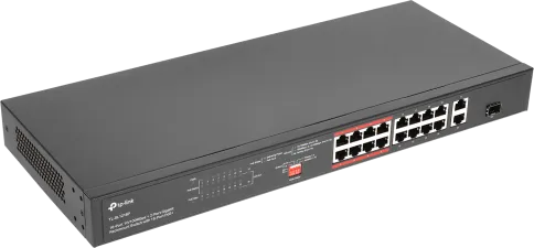 Коммутатор/ 16-port 10/100Mbps unmanaged switch, 16 PoE+ ports, 1GB RJ фото 1