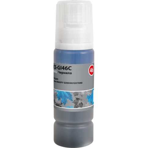 Чернила Cactus CS-GI46C голубой135мл для Canon MAXIFY GX6040/GX7040 фото 1