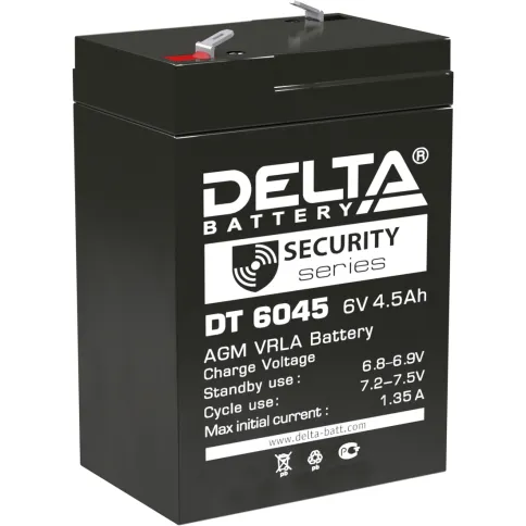 Батарея DELTA серия DT, DT 6045, напряжение 6В, емкость 4.5Ач (разряд фото 1