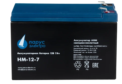 Battery Parus Electro, HM-12-7, 12V, 7.2Ah фото 4