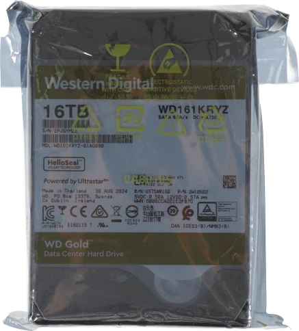 Жесткий диск WD SATA-III 16Tb WD161KRYZ Server Gold (7200rpm) 512Mb... фото 5