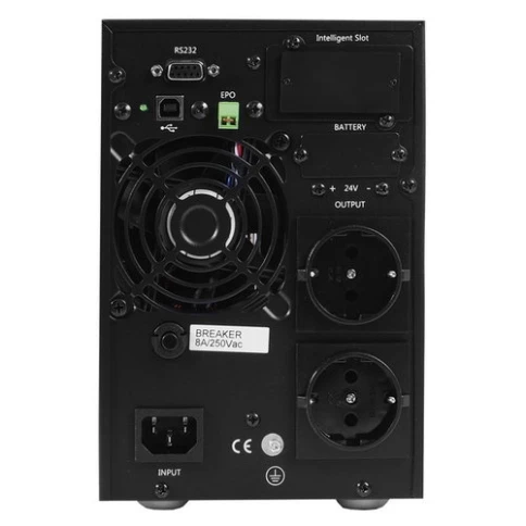 ИБП POWERMAN Online 1000 plus, LCD, двойного преобразования, 1000ВА, 900Вт, 2 евророзетки с резервным питанием, USB, RS232, слот SNMP, разъем EPO, внешний блок батарей (в комплект не входит), 215 х 315 х 365 мм., 5.2 кг./ UPS POWERMAN Online 1000 plus, LC фото 4