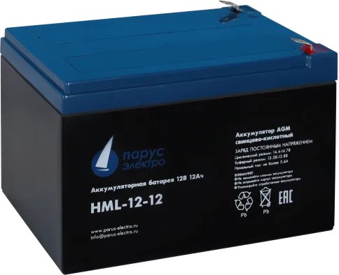 Battery Parus Electro, professional series HML-12-12, voltage 12V, cap фото 1