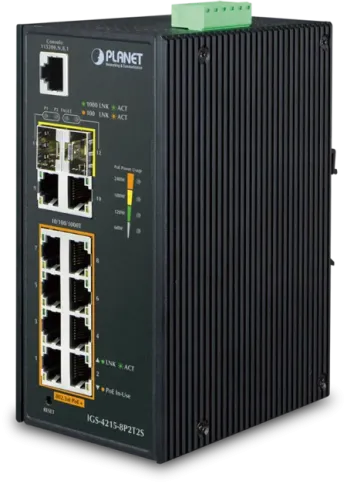 коммутатор/ PLANET IP30 Industrial L2/L4 8-Port 10/100/1000T 802.3at P фото 1