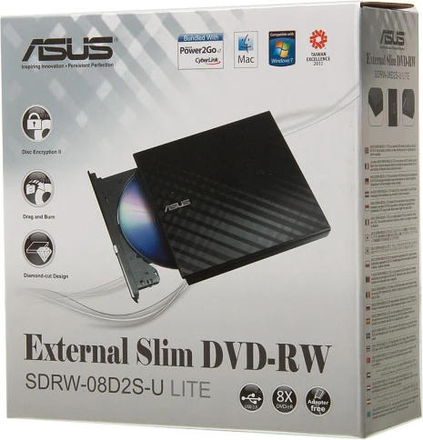 Оптический привод ASUS DVD-RW SDRW-08D2S-U LITE/BLK/G/AS черный USB внешний RTL... фото 4