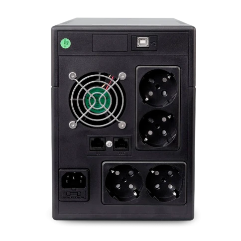 ИБП POWERMAN Smart Sine 2000, LCD, линейно-интерактивный, 2000ВА, 1400Вт,  4 евророзетки с резервным питанием, USB, батарея 12В 9Ач 2 шт., 380мм х 158мм х 198мм, 12.7 кг./ UPS POWERMAN Smart Sine 2000, LCD, line-interactive, 2000VA, 1400W, 4 eurosockets w фото 5
