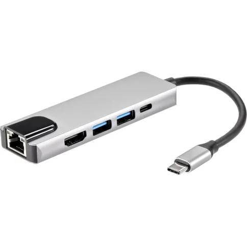 Адаптер iOpen USB 3.1 Type-C M/HDMI F+RJ45+USB 3.0+USB Type-C F (ACU43 фото 1