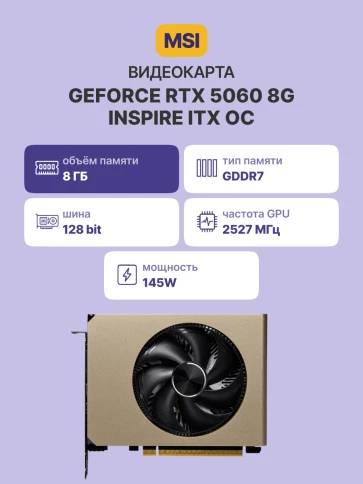 MSI GeForce RTX 5060 8G INSPIRE ITX OC фото 2