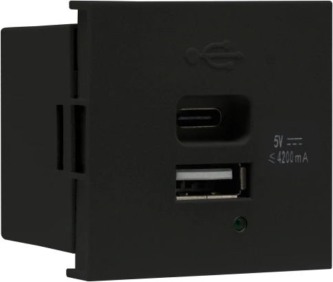 Donel USB зарядное устройство, 4.2A , Type A + C, 2 мод., черн. матова фото 1
