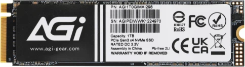 Твердотельный накопитель AGi PCIe 3.0 x4 1TB AGI1T0GIMAI298 AI298 M.2... фото 1